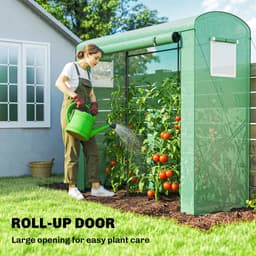 image-Garden Bed with Mini Greenhouse - Green 79"W