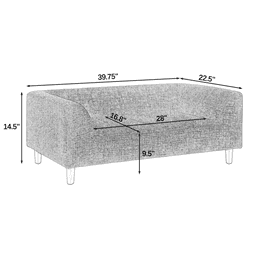 image-Pet Sofa - Modern Rectangular - Beige - Armrests & Backrest - Small/Med Dogs