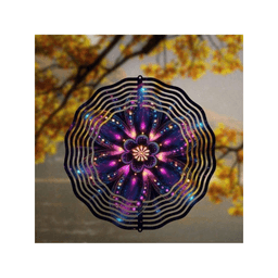 image-Solar Wind Chime 10" Mandala LED Lights Outdoor Garden Decor with Hook