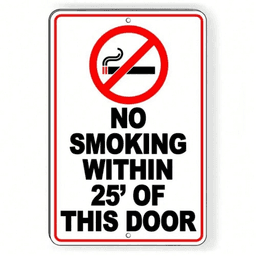 image-Vintage Metal No Smoking Zone Decorative Sign 25 Ft - 8x12"