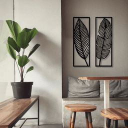image-CIFbuy Vintage Botanical Iron Wall Art Set Tropical Leaves