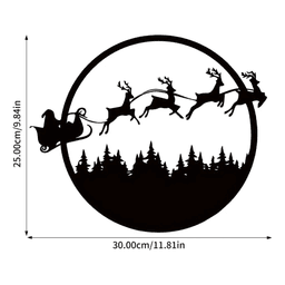 image-Halloween Christmas Reversible 24" Metal Wall Sign Decor - Dual Sided Hanging