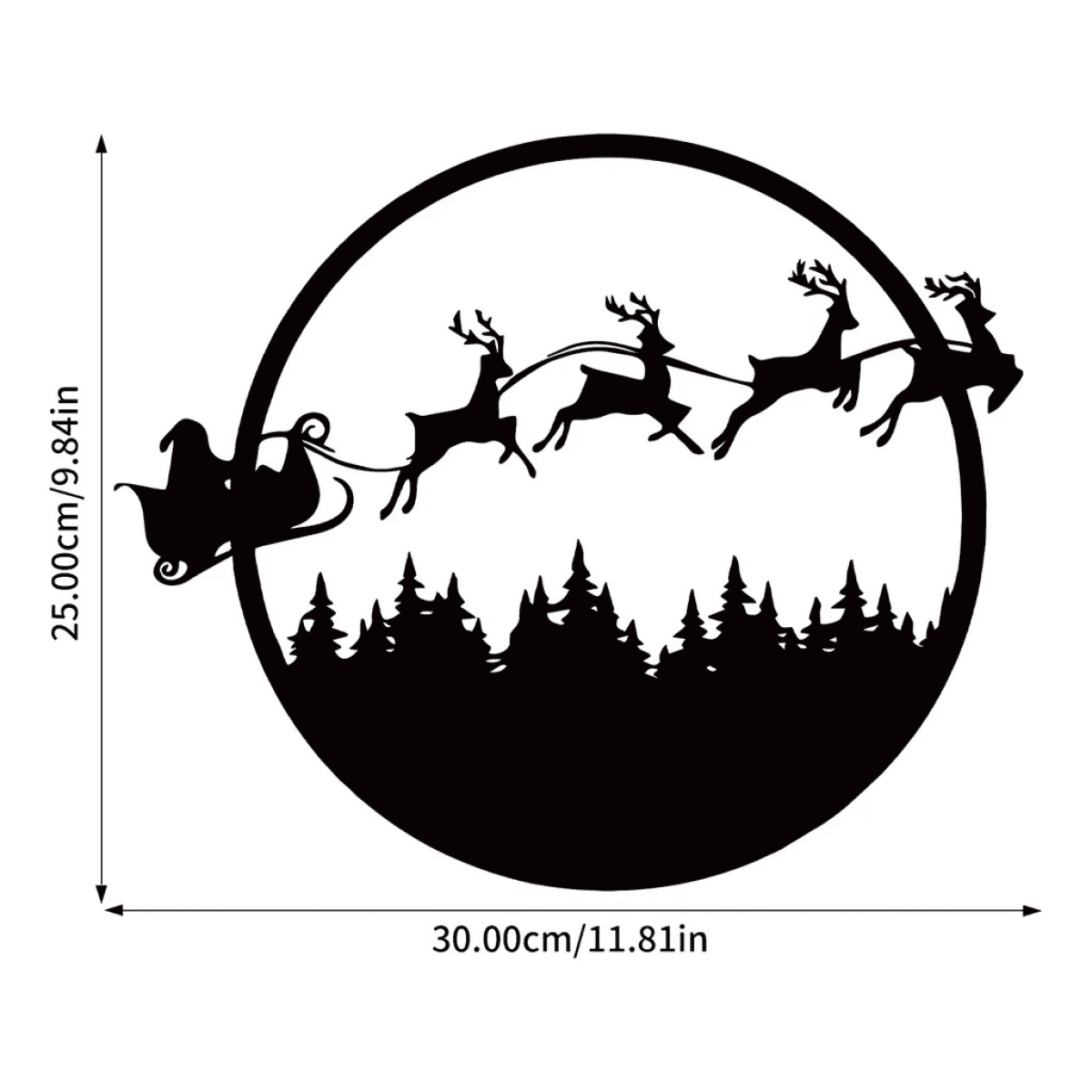 image-Halloween Christmas Reversible 24" Metal Wall Sign Decor - Dual Sided Hanging