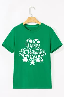 image-St Patrick's Day Clover Graphic T Shirt - Green
