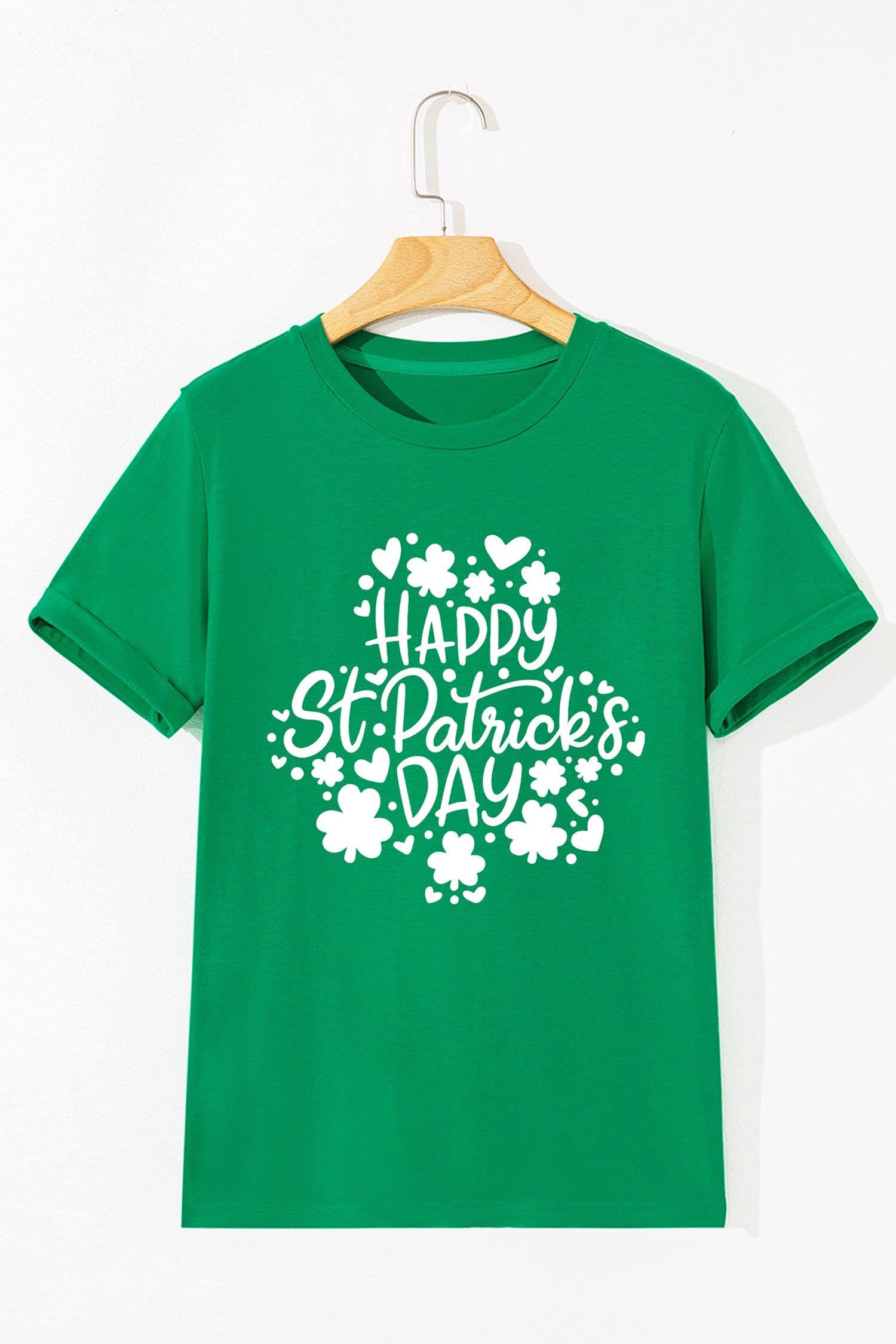 image-St Patrick's Day Clover Graphic T Shirt - Green