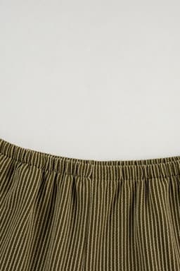 image-Orange Ribbed Textured Knit Loose Fit Tee and Shorts Set