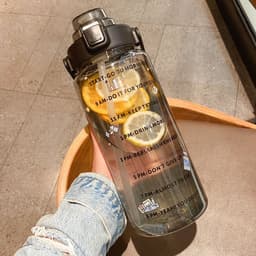 image-2000ml Sports Water Cup With Straw, Large Water Bottle, Portable Plastic High Temperature Resistant Cup