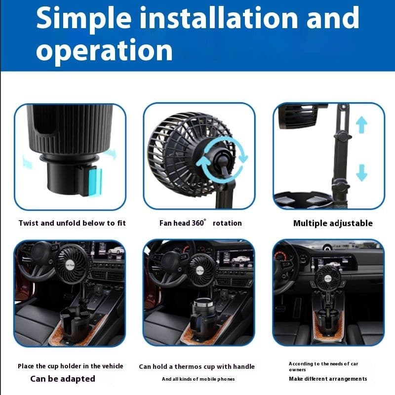 image-Supplies Car Water Cup Holder Fan