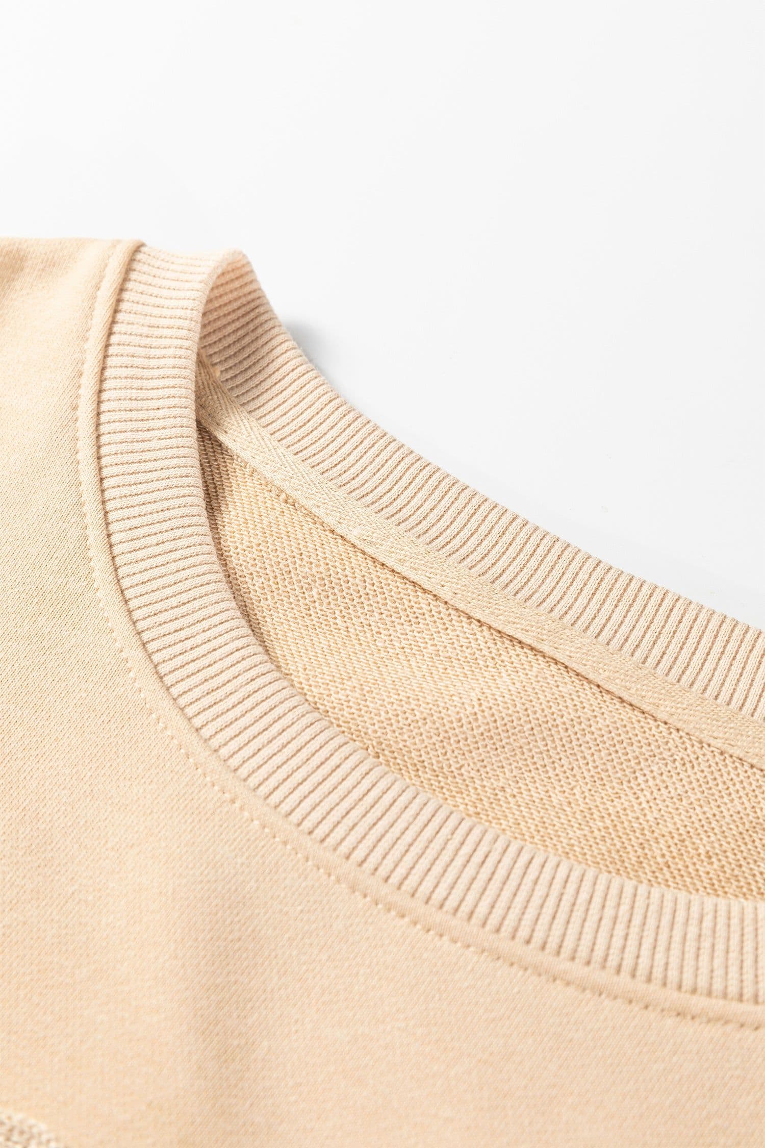 image-Parchment Embroidered Flower Drop Shoulder Sweatshirt