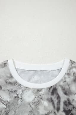 image-Gray Abstract Woodland Print Slim Fitted T Shirt