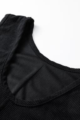 image-Black Plus Size Corduroy Mini Dress Patch Pockets