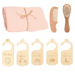 image-Baby Born Gift Set Wool Brush Baby Skin-friendly Bath Towel Baby One Month Old One Hundred Days Gift Box