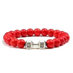 image-Turquoise Energy Gun Black Electroplated Alloy Barbell Bracelet