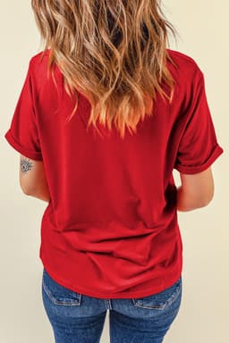 image-Red Sequin Nutcracker Graphic Cuffed T-Shirt