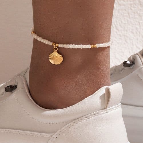 image-Bohemian Shell Anklet, Alloy, Adjustable Size 17-32CM