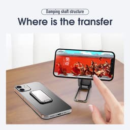 image-Foldable Phone Holder Ring, Multi-Angle, Zinc Alloy, Universal, Silver