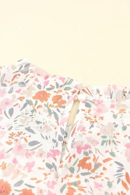 image-Floral Print Wide Ruffle Sleeves Blouse - Multicolor, Size S-XL