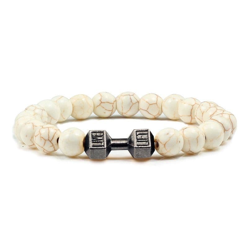 image-Turquoise Energy Gun Black Electroplated Alloy Barbell Bracelet