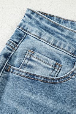 image-Myosotis Ripped Knee Fit Flare Jeans - Raw Hem