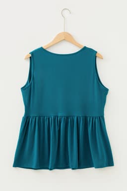 image-Coffee Plus Size Solid Color Bow Tie Peplum Tank Top