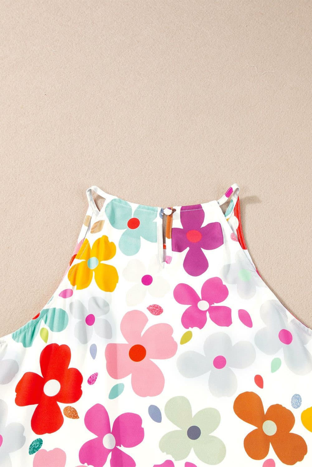 image-White Floral Print Vest