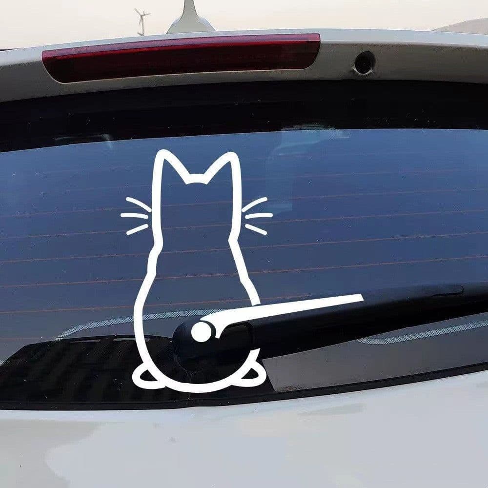 image-Personalized Cute Cat Shape Wiper Decoration Sticker