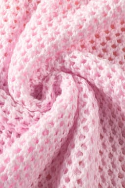 image-Light Pink Hollowed Knit Drop Shoulder Sweater - Chic & Feminine