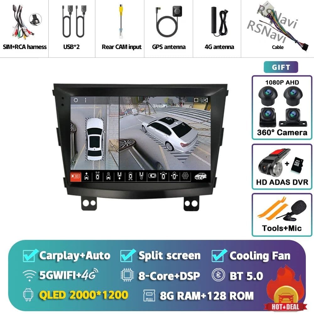 image-Android 15 Carplay Auto 2K Screen Car Radio Multimedia Player For SsangYong Tivoli 2015 -2022 Autoradio Stereo 2din Head Unit
