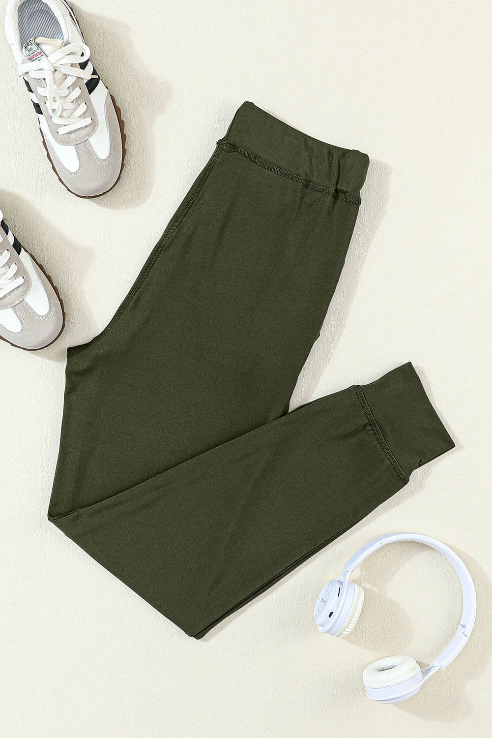 image-Black Drawstring Waist Pocketed Joggers