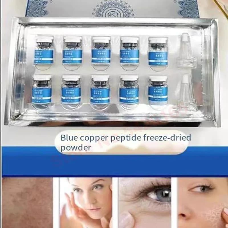 image-High Purity 98% Blue Copper Peptide Essence Facial Anti-Aging Repair Polypeptide Active Hyaluronic acid Moisturizing Skin Care