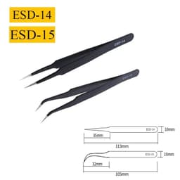 image-2/6pcs Precision Tweezers Set ESD Anti-Static Stainless Steel Tweezers Repair Tools for Electronics Repair Soldering Craft Tools