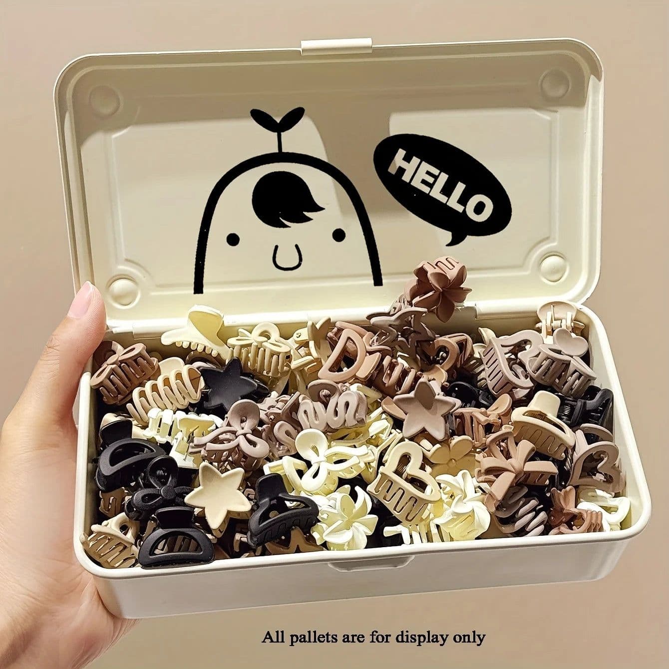 image-5/10/20/30pcs Beige Mixed Pack Small Clips, Cute Girl Accessories - Perfect for Daily Use, Special Occasions, or Travel Gifts