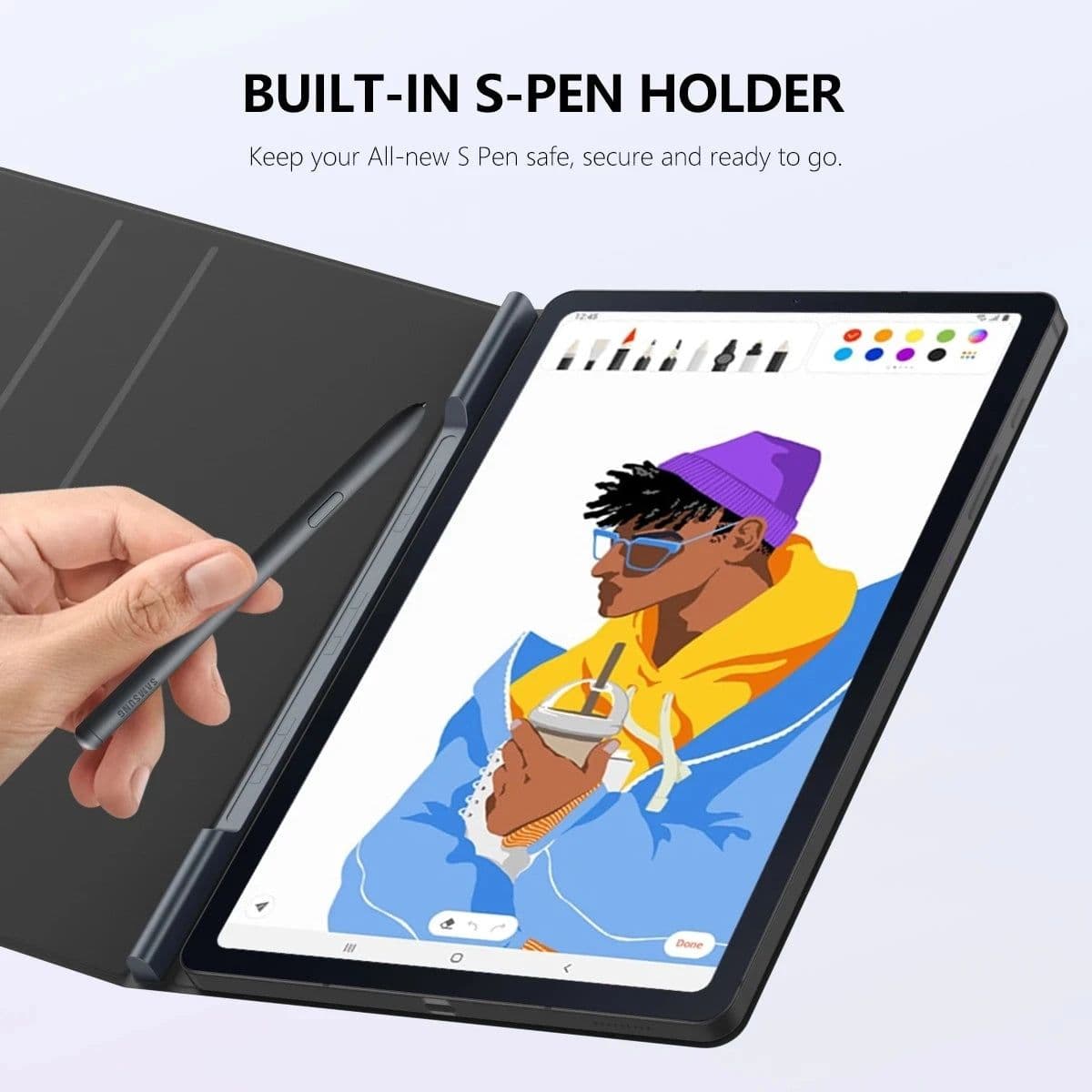 image-Magnetic Tablet Case For Samsung Galaxy Tab S6 Lite 2020 SM-P610 P615 Smart Cover For Galaxy Tab S7 S8 Plus SM-T970 T870 X700