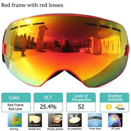 image-UV400 Double Layers Anti-fog Ski Goggles Lens Ski Mask Glasses Skiing Snow Snowboard Eyewear Mirror Polarize Goggles for Men