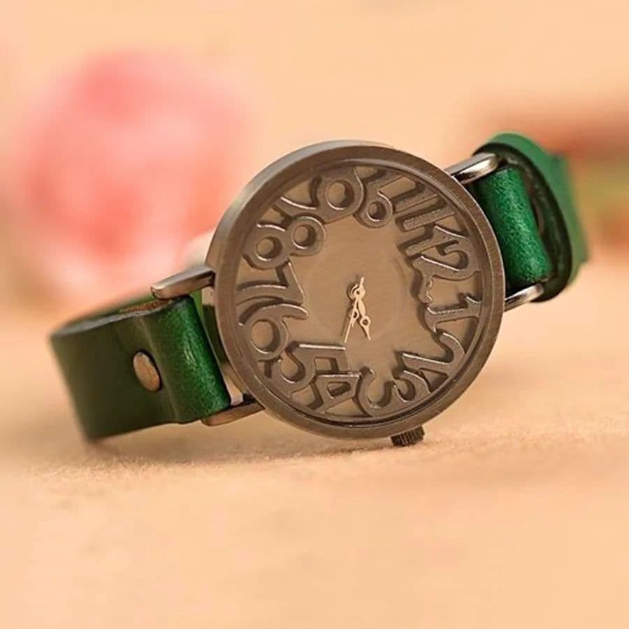 image-Shsby New Vintage Digital Hollow Genuine Cow Leather Strap Watches Women Dress Watches Female Quartz Watch Student Leisure Watch