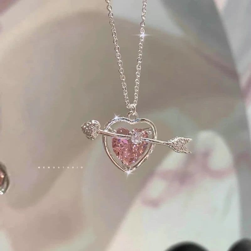 image-New Wine Red Cherry Gold Color Pendant Necklace For Women Personality Fashion Necklace Wedding Jewelry Birthday Gifts