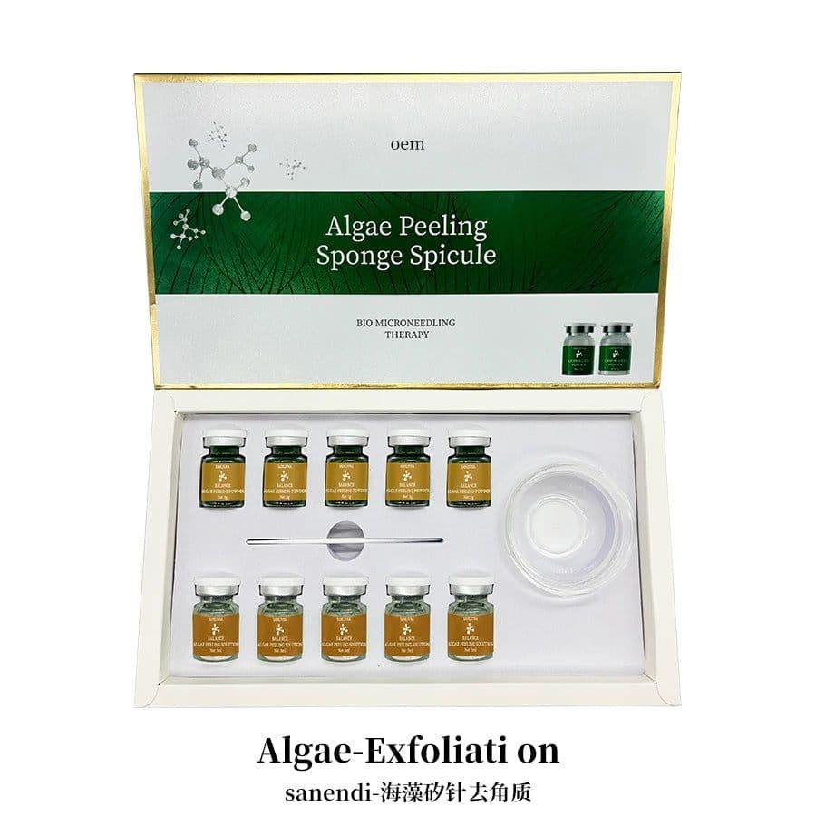 image-10 Vials Algae Peeling Powder DIY Facial Mask Sponge Spicules Natural Seaweed Skin Care Repair Acne Clean Pores 5 Pairs