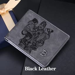 image-Picture Wallet Custom Engraving Wallet Frosted Retro Multifunction Wallets Multi Card Holder Leisure Coin Bag Father's Day Gift