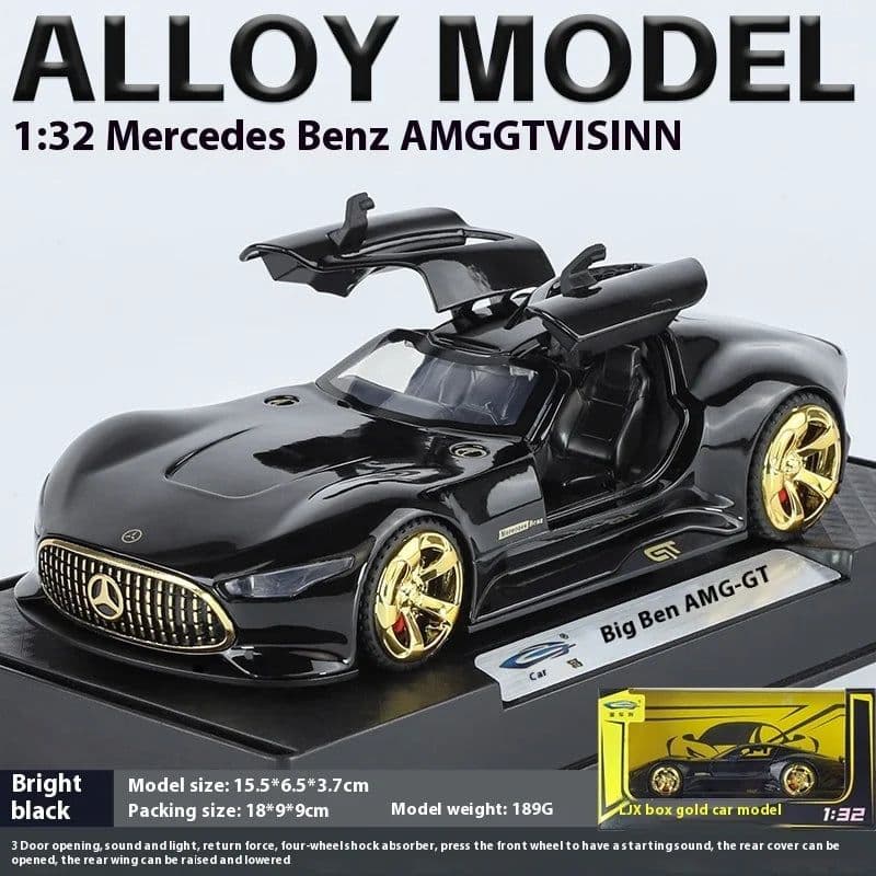 image-1:32 Mercedes Benz AMG Vision GT Supercar Alloy Diecast Car Model Sound & Light Children's Toys Birthday Gifts For Little Boy