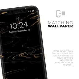 image-Black & Gold Marble Swirl V10 - Skin-Kit for the Apple iPhone XR, XS