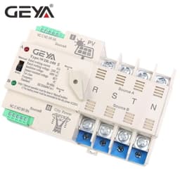 image-GEYA on-Grid Solar Power Automatic Transfer Switch Din Rail 2P 3P 4P 63A 100A AC220V ATS PV System Power to City Power W2R