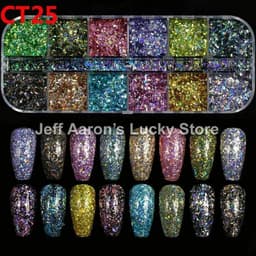 image-12 Colors Nails Abalone Shell Fragments Texture Natural Sea Shell 3d Glitter Nail Art Decoration Powder Sequins Beauty Tools