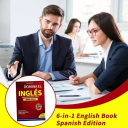 image-English Books for Beginners 6-in-1 Spanish Edition English Workbook Easy Language Learning Dictionary Study Supplies for Reading