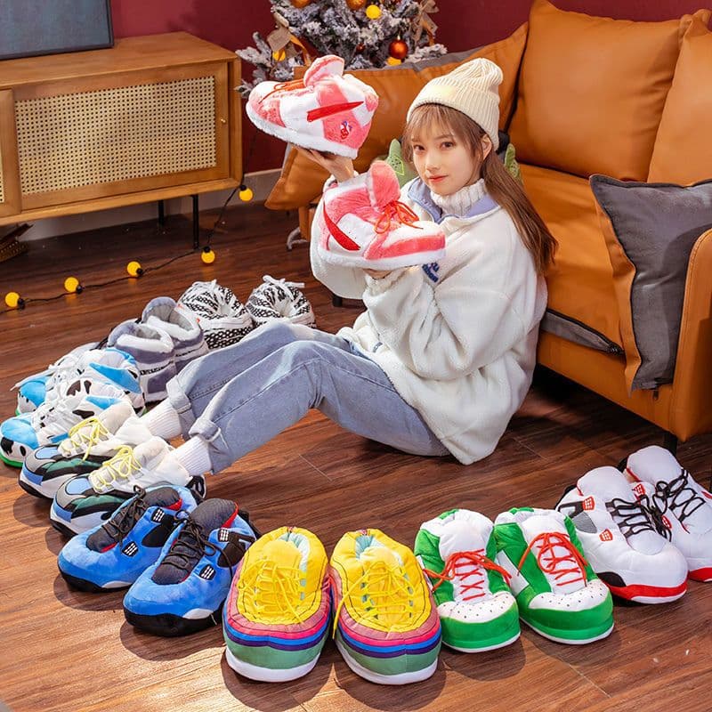 image-cotton slippers coconut cotton shoes luminous bread fat shoes waterproof warm home winter internet celebrity