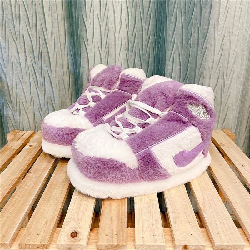 image-cotton slippers coconut cotton shoes luminous bread fat shoes waterproof warm home winter internet celebrity