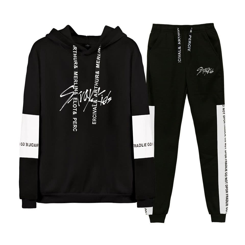 image-Amazon Stray Kids Alphabet Collection Surrounding Korean Trend Sports Splicing Sweater Set