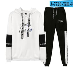 image-Amazon Stray Kids Alphabet Collection Surrounding Korean Trend Sports Splicing Sweater Set