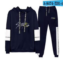 image-Amazon Stray Kids Alphabet Collection Surrounding Korean Trend Sports Splicing Sweater Set