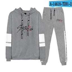 image-Amazon Stray Kids Alphabet Collection Surrounding Korean Trend Sports Splicing Sweater Set