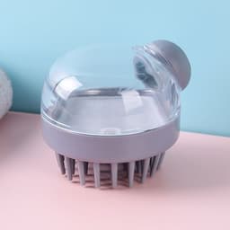 image-Household shampoo brush, press liquid comb, transparent cover, hair cleaning brush, scalp massage, bathroom cleaning bath brush